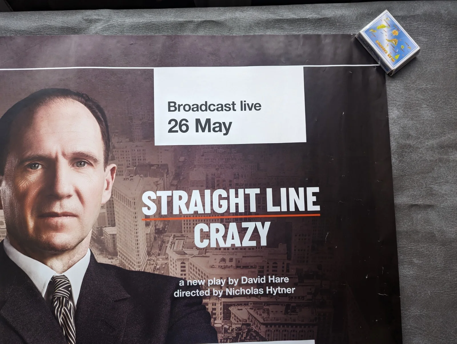 NATIONAL THEATRE LIVE: STRAIGHT LINE CRAZY UK QUAD ROLLED POSTER FIENNES 2022, изображение 3