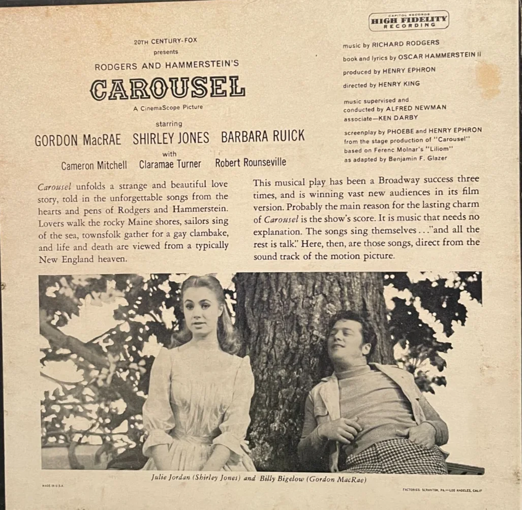 RODGERS and HAMMERSTEIN'S CAROUSEL CAPITOL 45 VINYL (4 RECORD SET), image 2