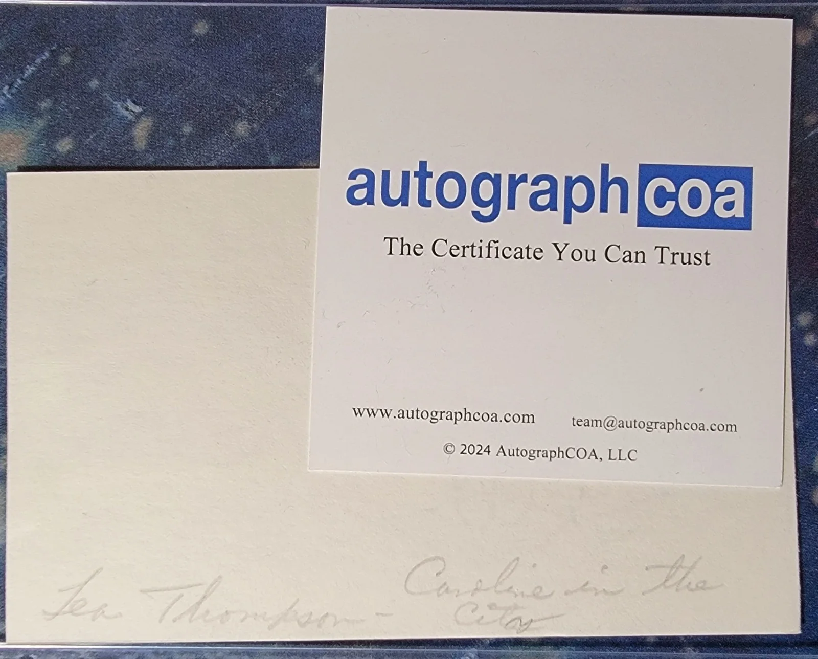 Lea Thompson — Lea Thompson Authentic Signed Index Card W/ ACOA Caroline In The City, изображение 2