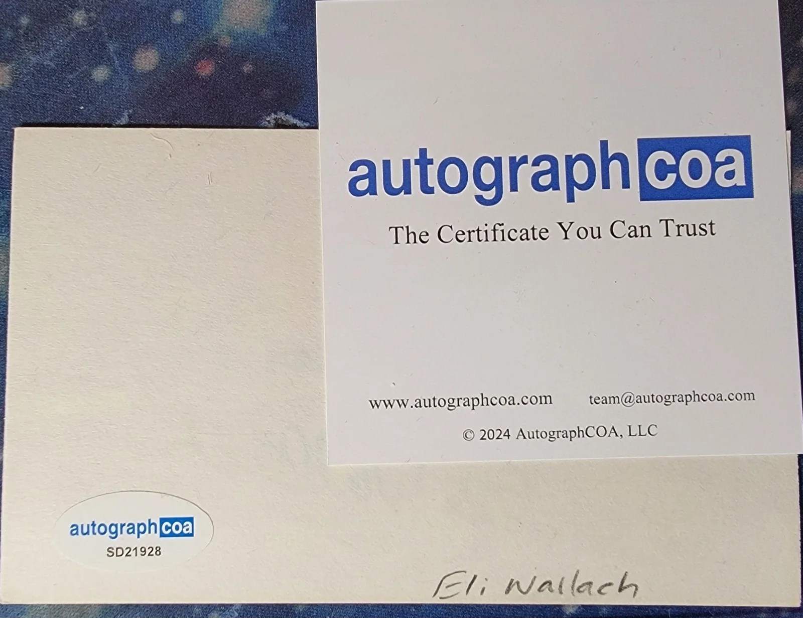 Eli Wallach — Eli Wallach Authentic Signed Index Card W/ ACOA The Good, The Bad, And The Ugly, изображение 2