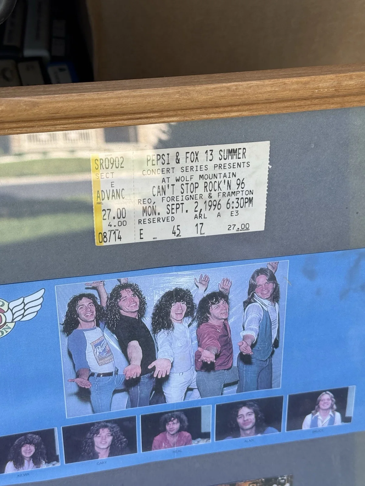 REO SPEEDWAGON SIGNED AUTOGRAPH x6 BACKSTAGE FRAMED CD KEVIN No Coa, image 5