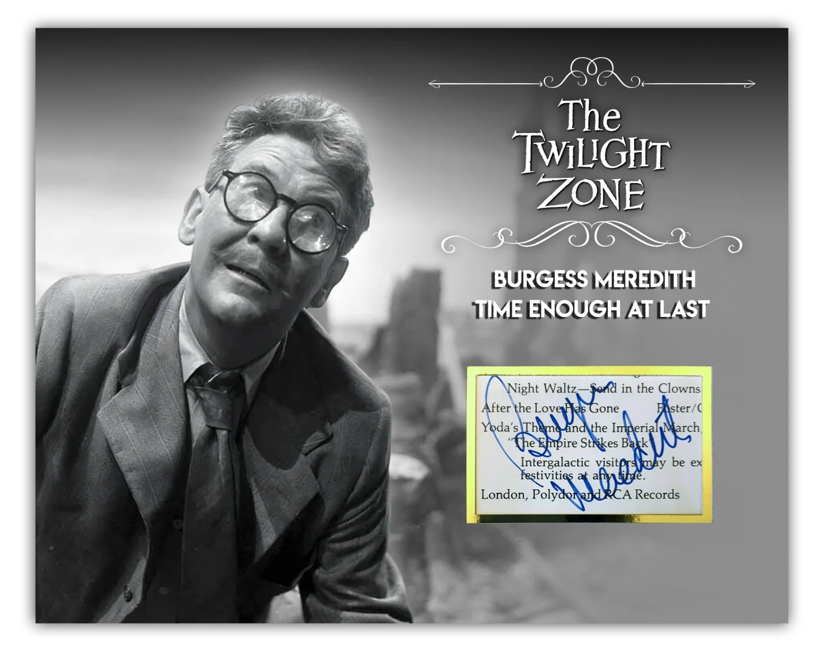 BURGESS MEREDITH — BURGESS MEREDITH Signed/Autographed Mat Display - The Twilight Zone Rod Serling, image 5