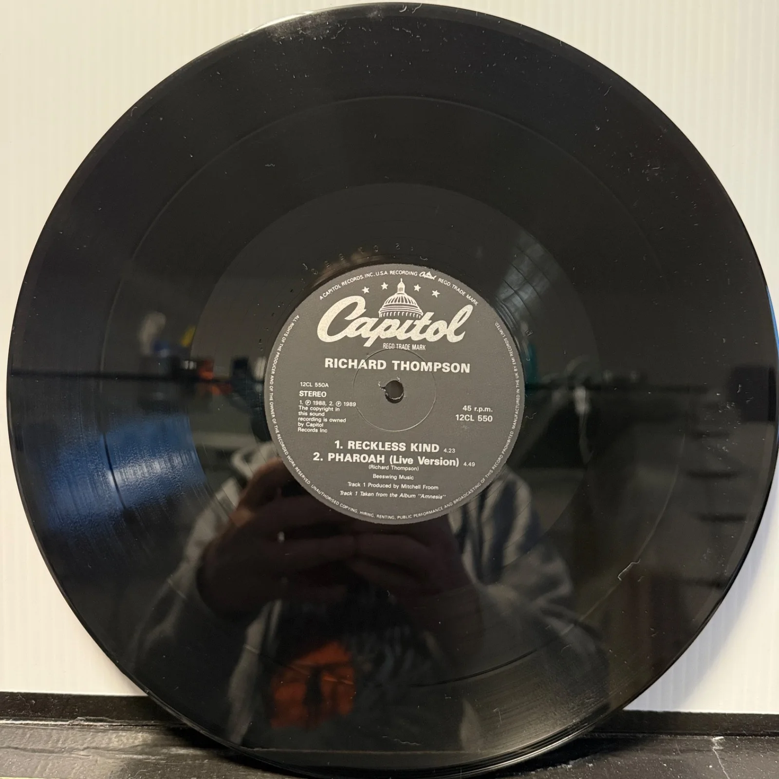 RICHARD THOMPSON "Reckless Kind E.P." UK vinyl pressing AUTOGRAPHED ON COVER! NM, изображение 4