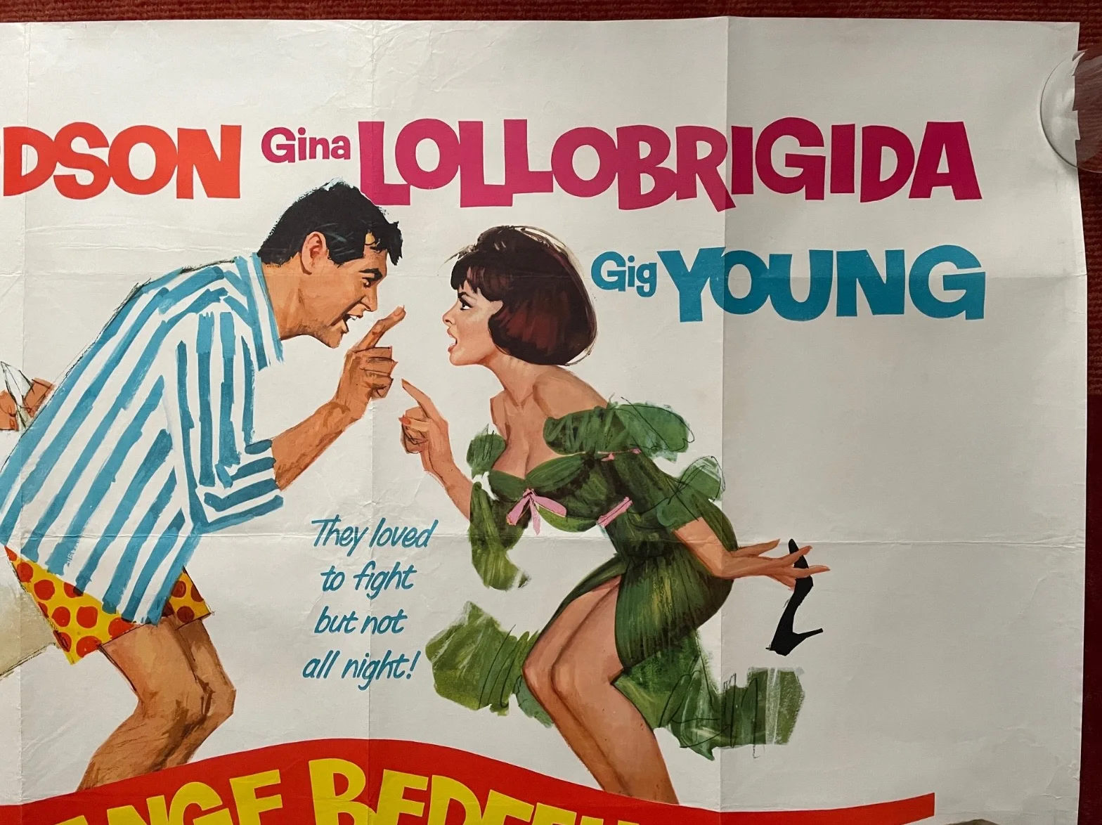 STRANGE BEDFELLOWS (1965) Original UK Quad Movie Film Poster Gina Lollobrigida, изображение 3