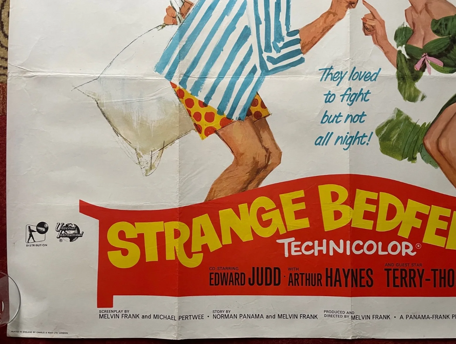 STRANGE BEDFELLOWS (1965) Original UK Quad Movie Film Poster Gina Lollobrigida, изображение 4