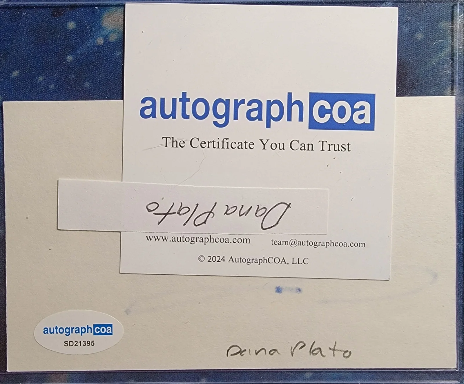 Dana Plato — Dana Plato Authentic Signed Index Card W/ ACOA Different Strokes, image 2