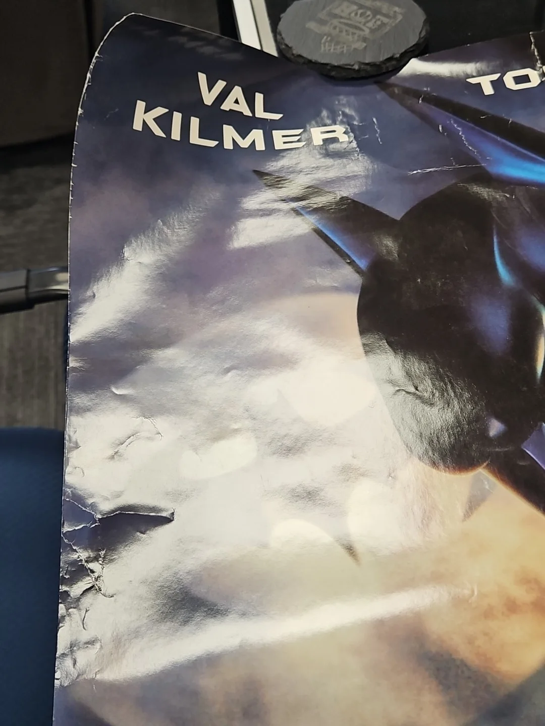 VAL KILMER -BATMAN — VAL KILMER BATMAN FOREVER 1995 ORIGINAL DOUBLE SIDED MOVIE POSTER SIGNED JSA COA, изображение 4