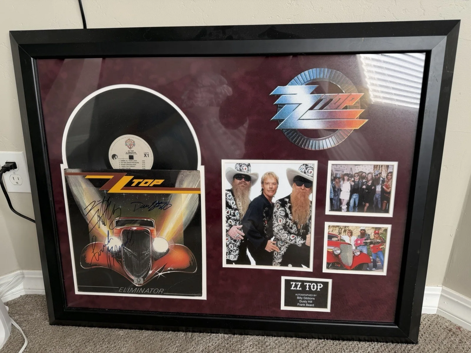 ZZ Top Eliminator Signed by Billy Gibbons, Dusty Hill, Frank Beard Framed, image 4