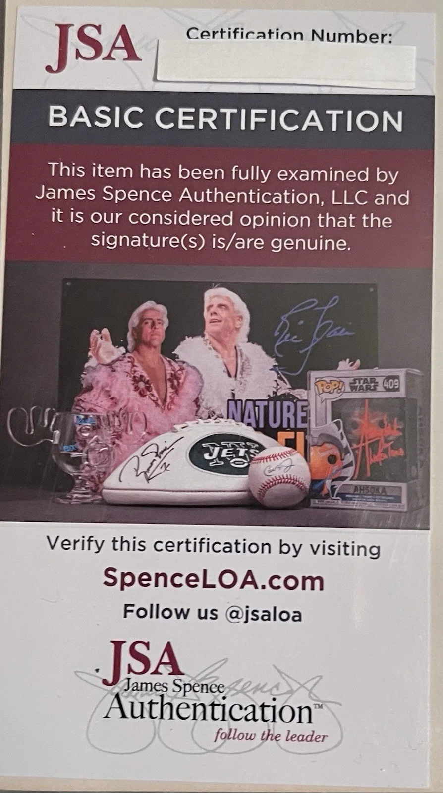 JAMES STEWART JSA CERTIFIED SIGNED WITH POP CEN. L/E WORN SWATCH CARD & PHOTOS, image 4
