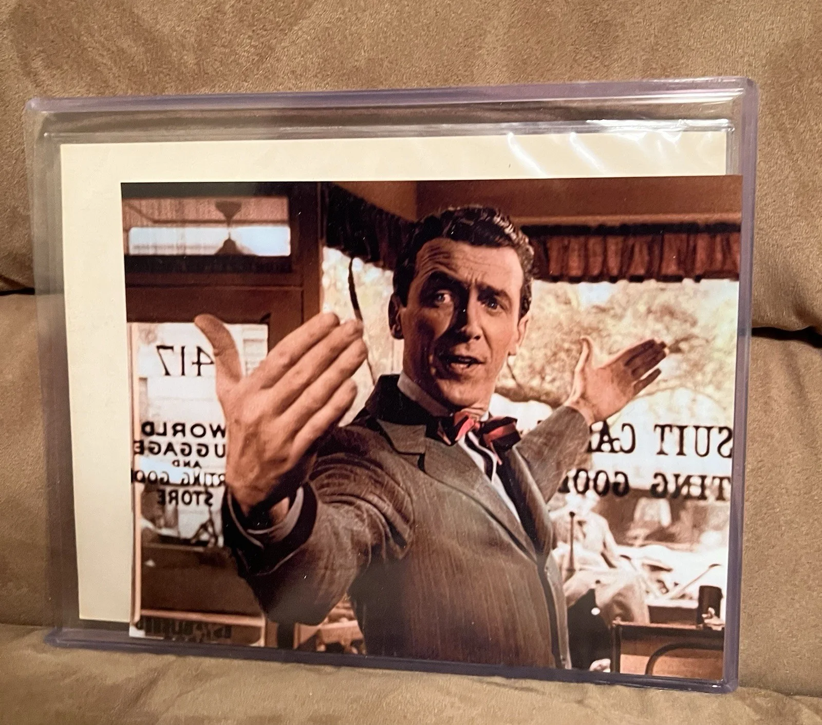 JAMES STEWART JSA CERTIFIED SIGNED WITH POP CEN. L/E WORN SWATCH CARD & PHOTOS, image 5
