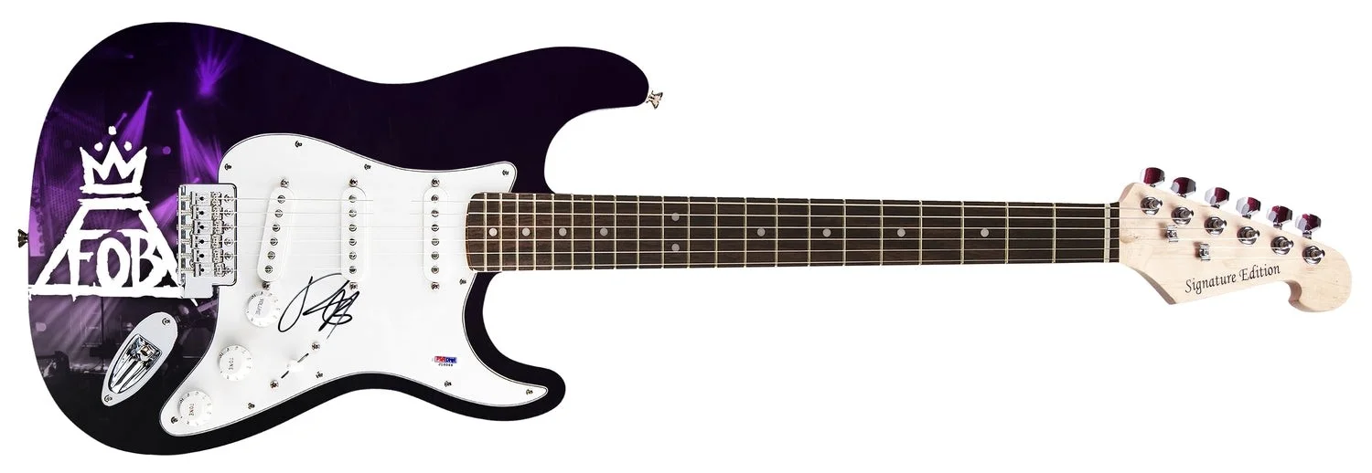 Fall Out Boy Patrick Stump Signed Autographed 1/1 Custom Graphics Guitar, image 2