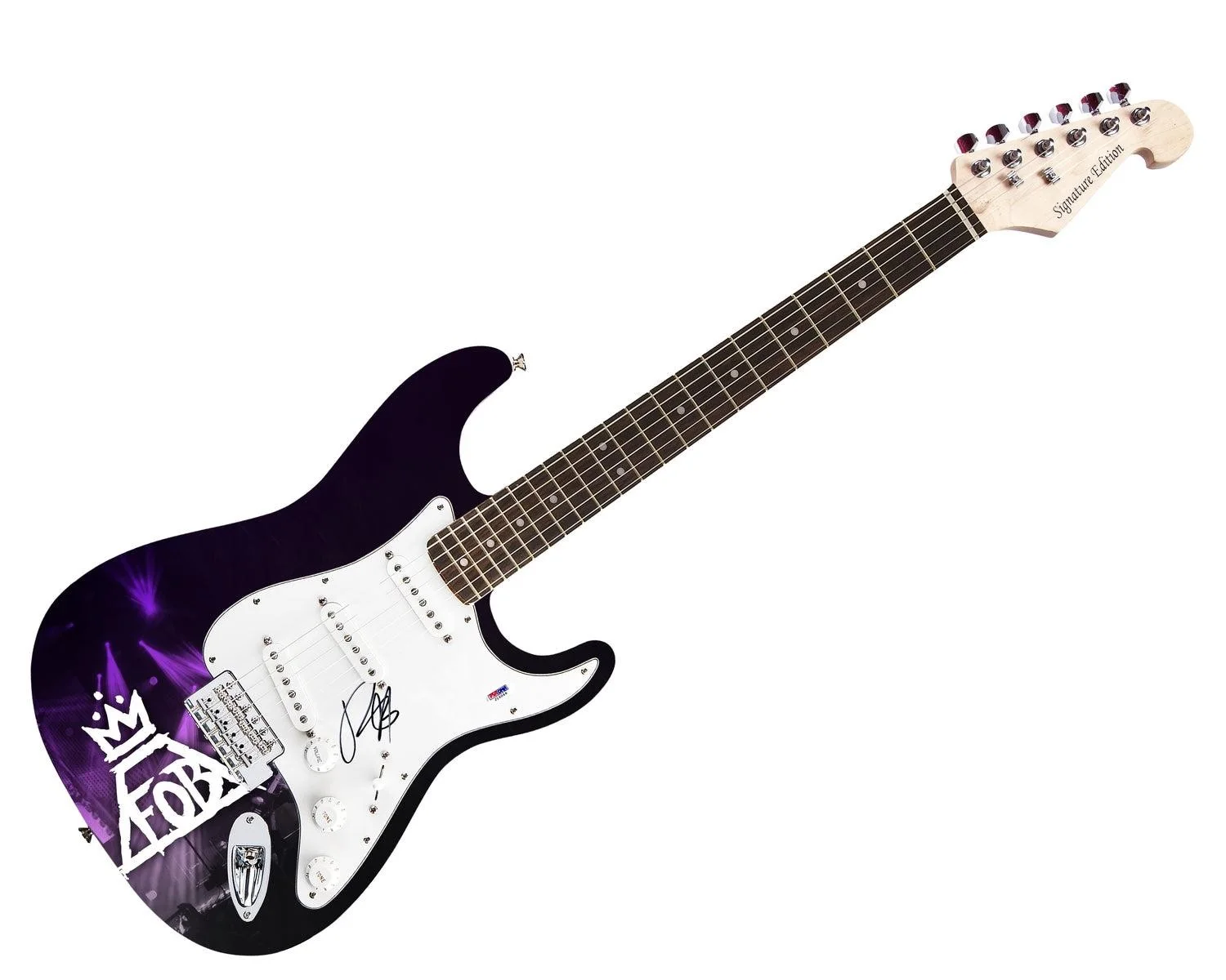 Fall Out Boy Patrick Stump Signed Autographed 1/1 Custom Graphics Guitar, image 3