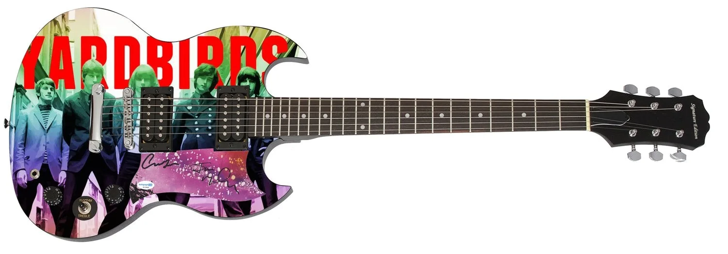 The Yardbirds Signed Autographed Custom Graphics 1/1 Guitar, image 2