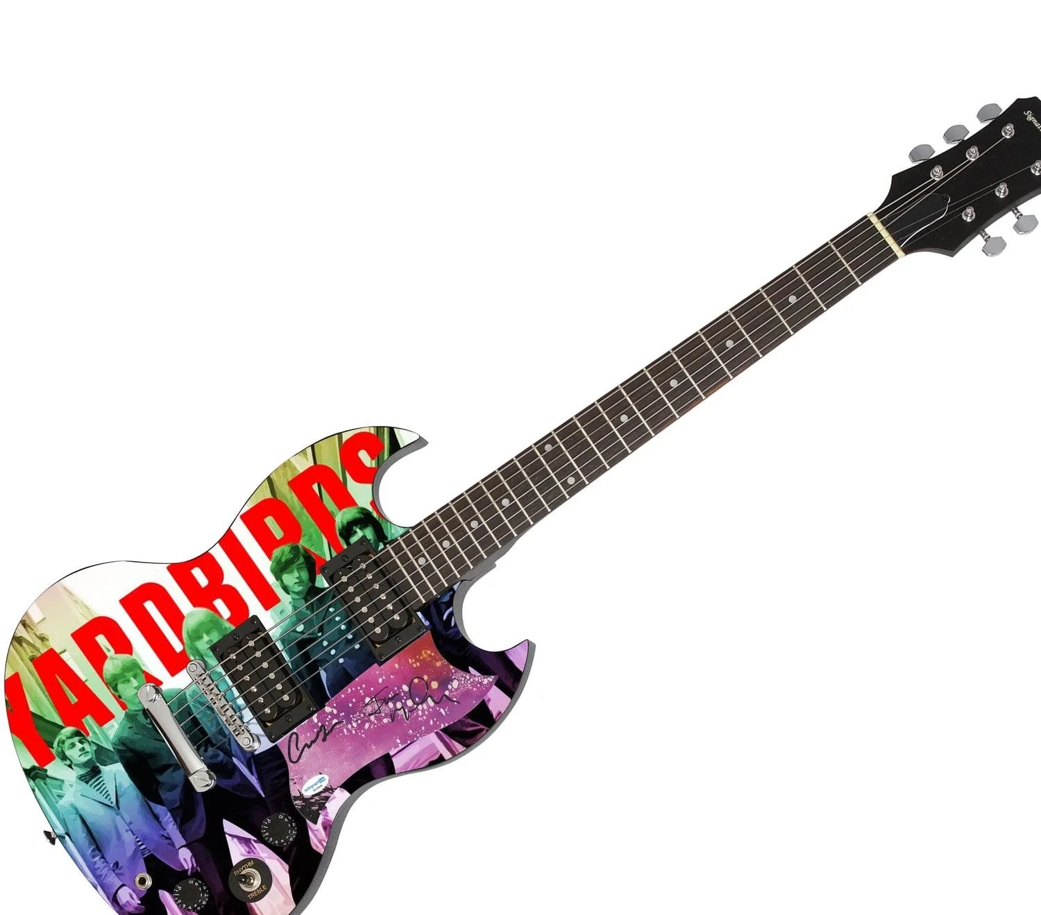 The Yardbirds Signed Autographed Custom Graphics 1/1 Guitar, image 3