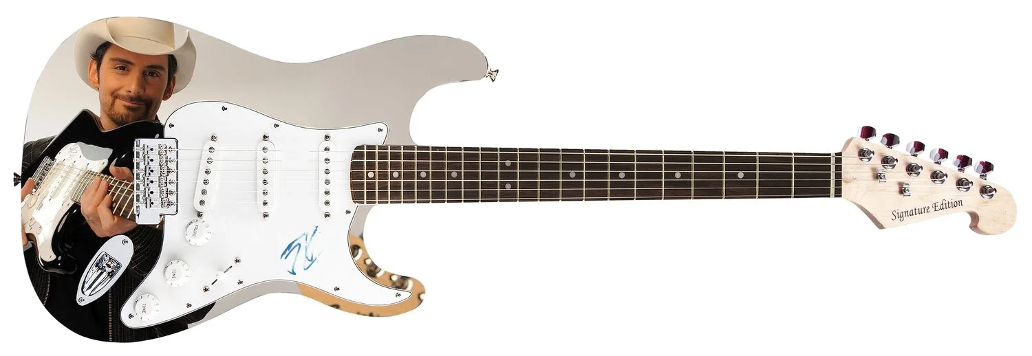 Brad Paisley Signed Autographed 1/1 Custom Graphics Guitar, image 2