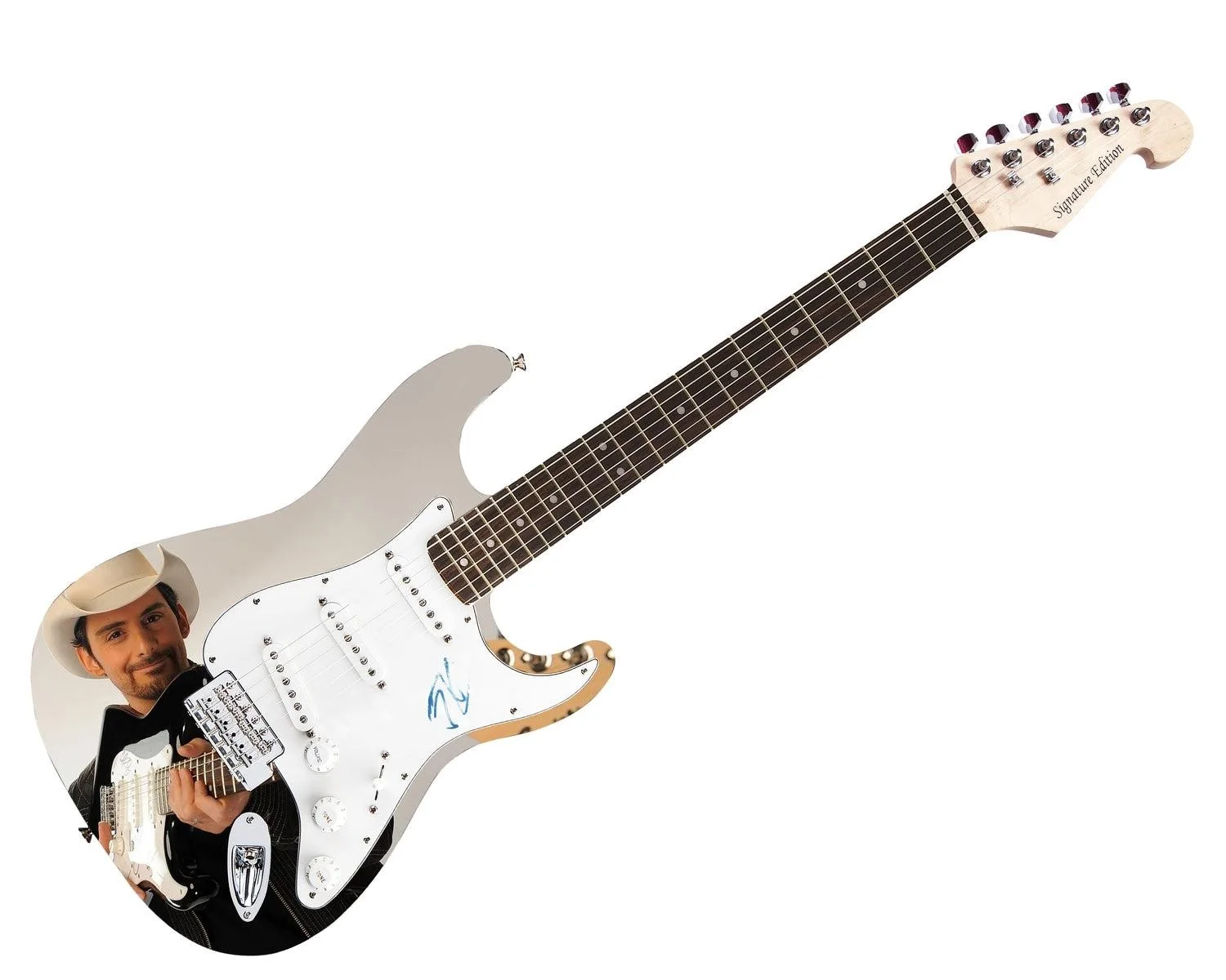 Brad Paisley Signed Autographed 1/1 Custom Graphics Guitar, image 3