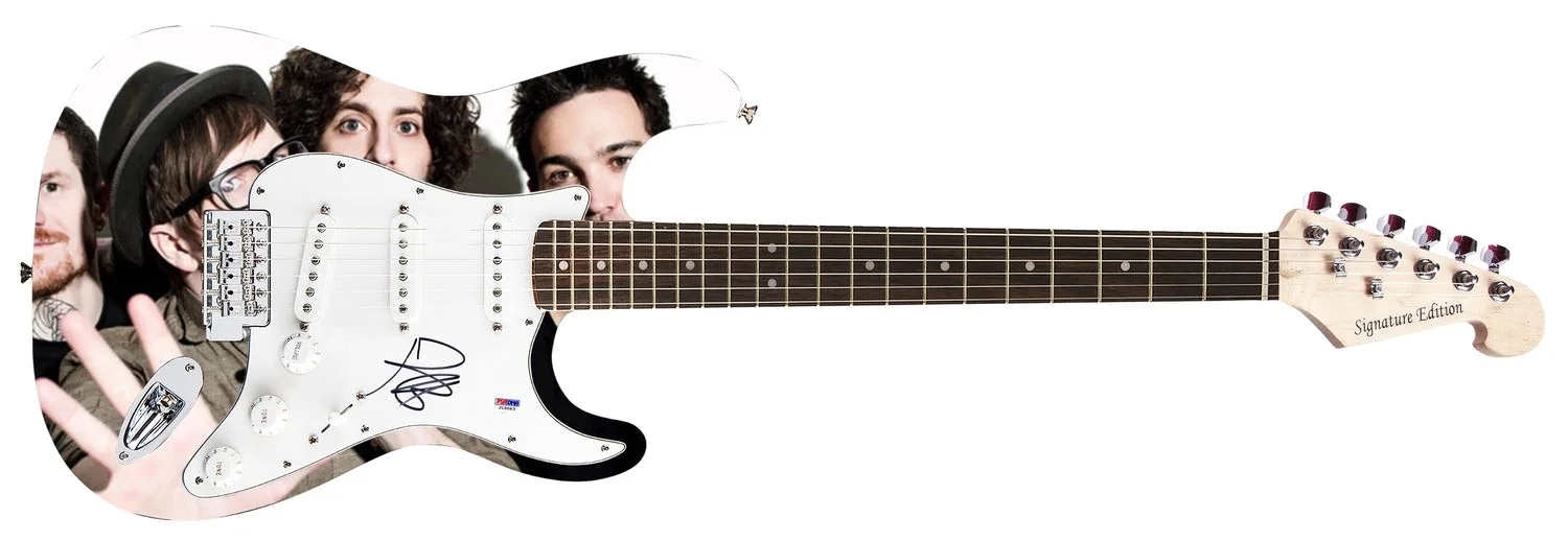 Fall Out Boy Patrick Stump Signed 1/1 Custom Graphics Guitar JSA, image 2