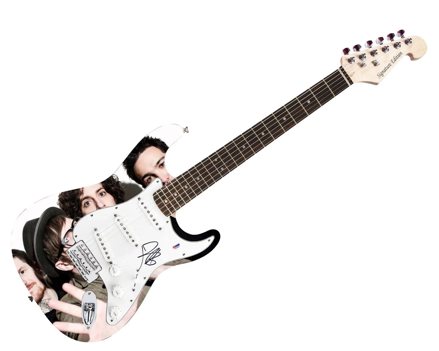 Fall Out Boy Patrick Stump Signed 1/1 Custom Graphics Guitar JSA, image 3