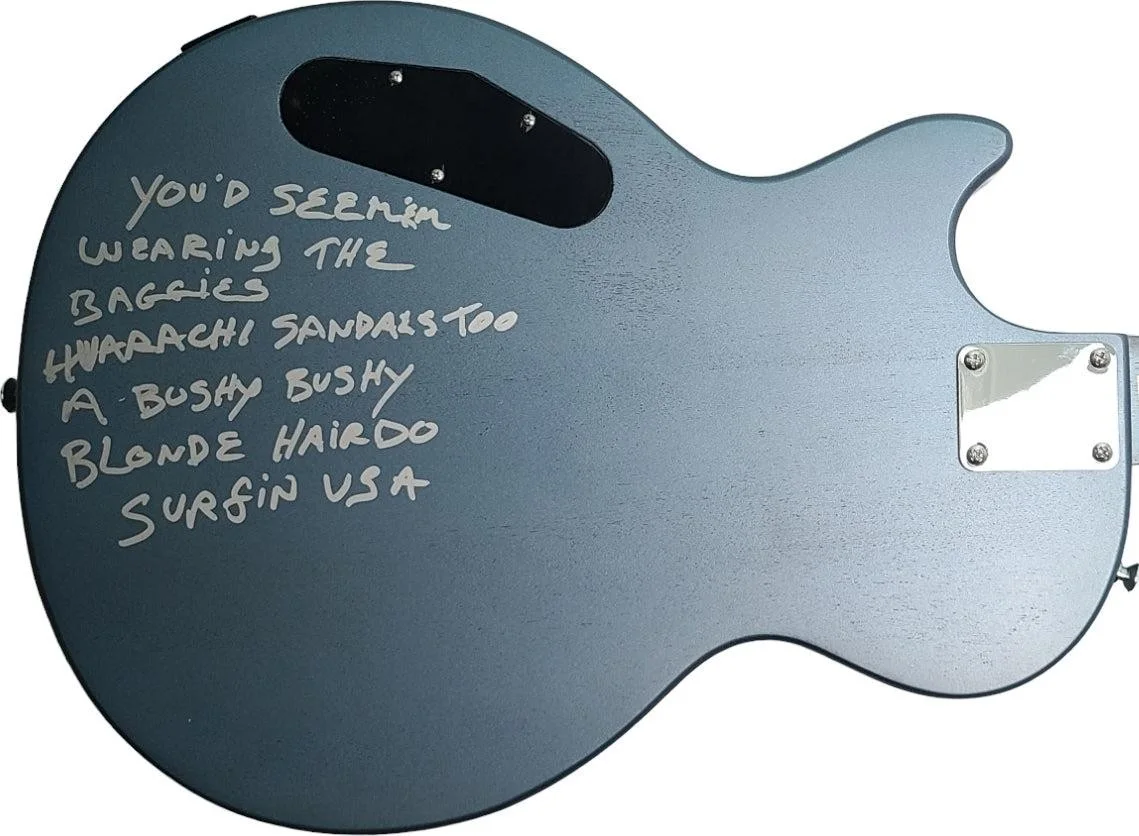 The Beach Boys Signed Guitar w Surfin USA Lyrics Exact Proof ACOA BAS, изображение 5