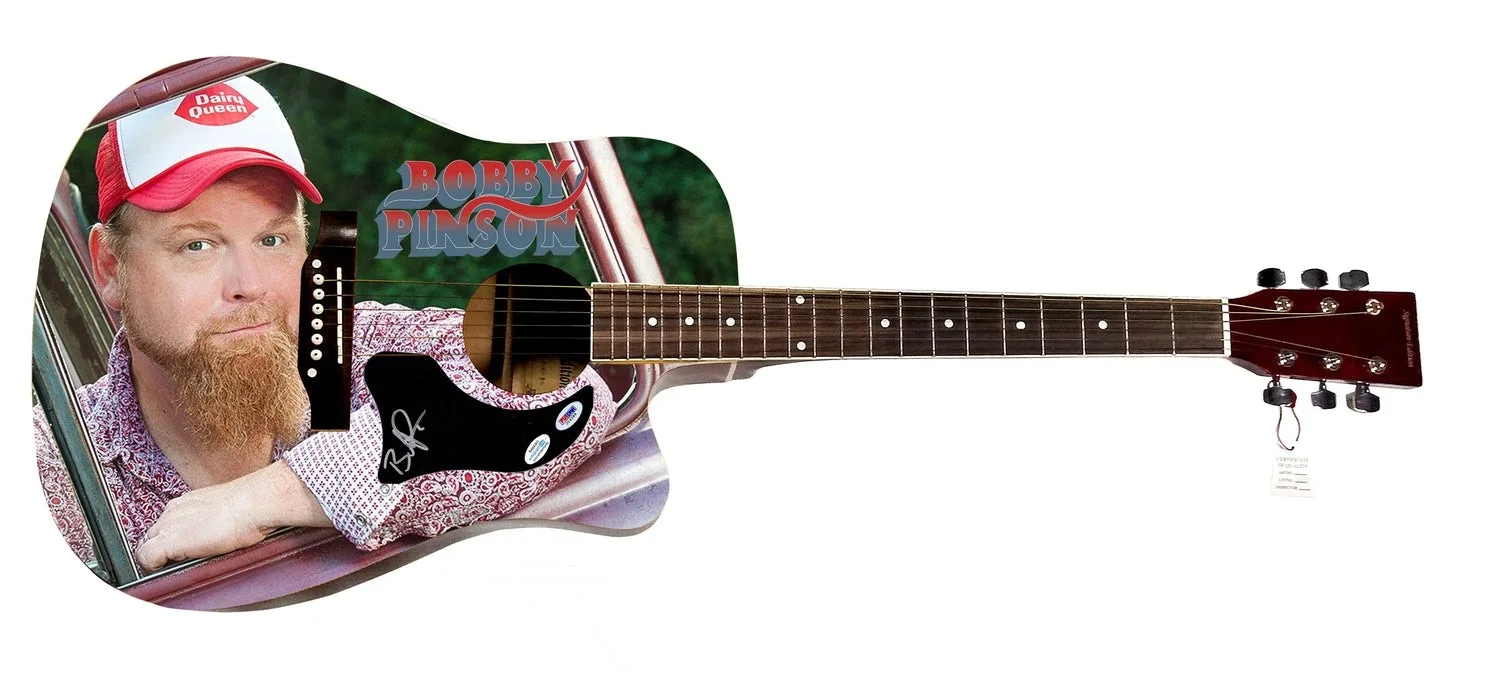 Bobby Pinson Signed 1/1 Custom Graphics Acoustic Guitar, image 2