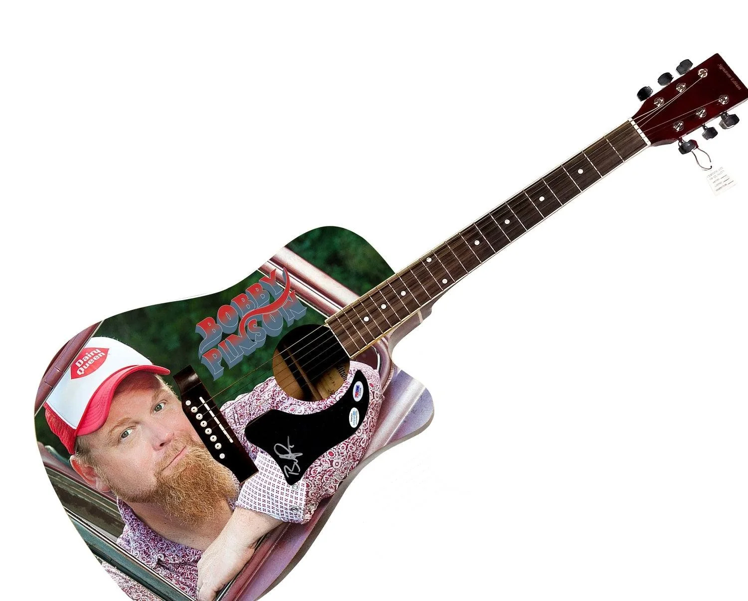 Bobby Pinson Signed 1/1 Custom Graphics Acoustic Guitar, image 3