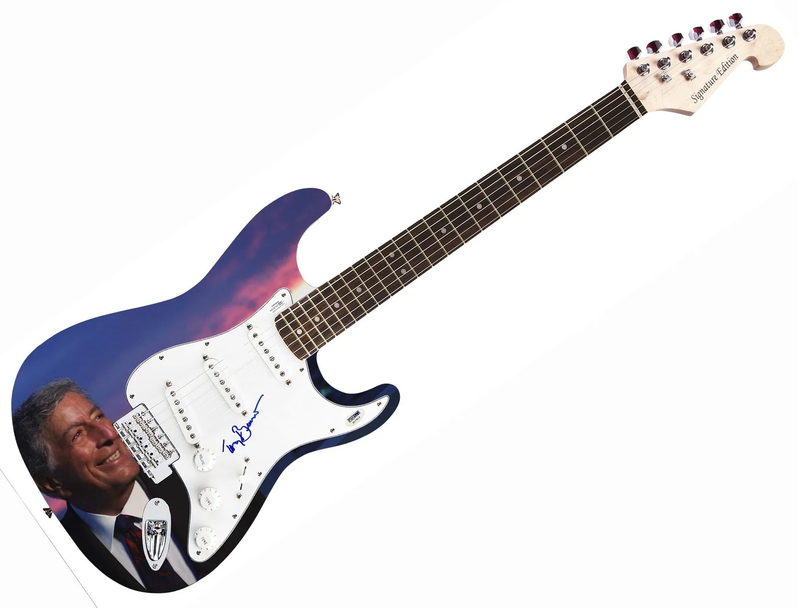 Tony Bennett Signed Autographed Guitar ACOA, image 3
