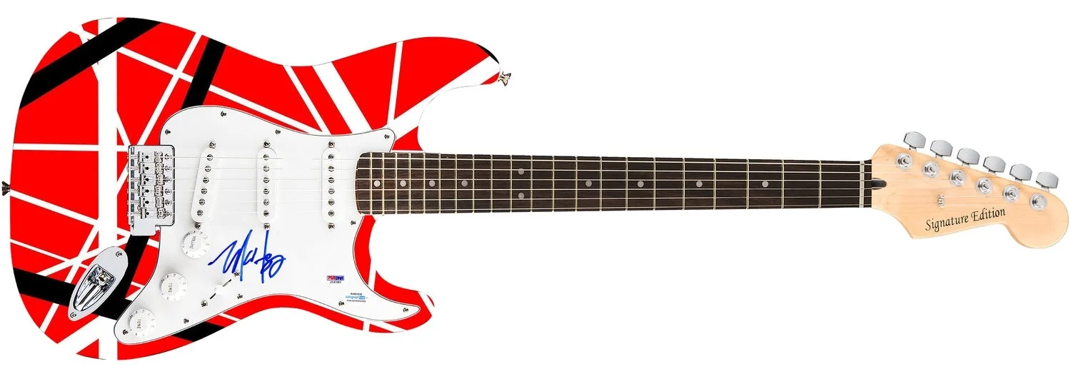 Van Halen Michael Anthony Autographed 1/1 Custom Graphics Photo Guitar PSA, image 2