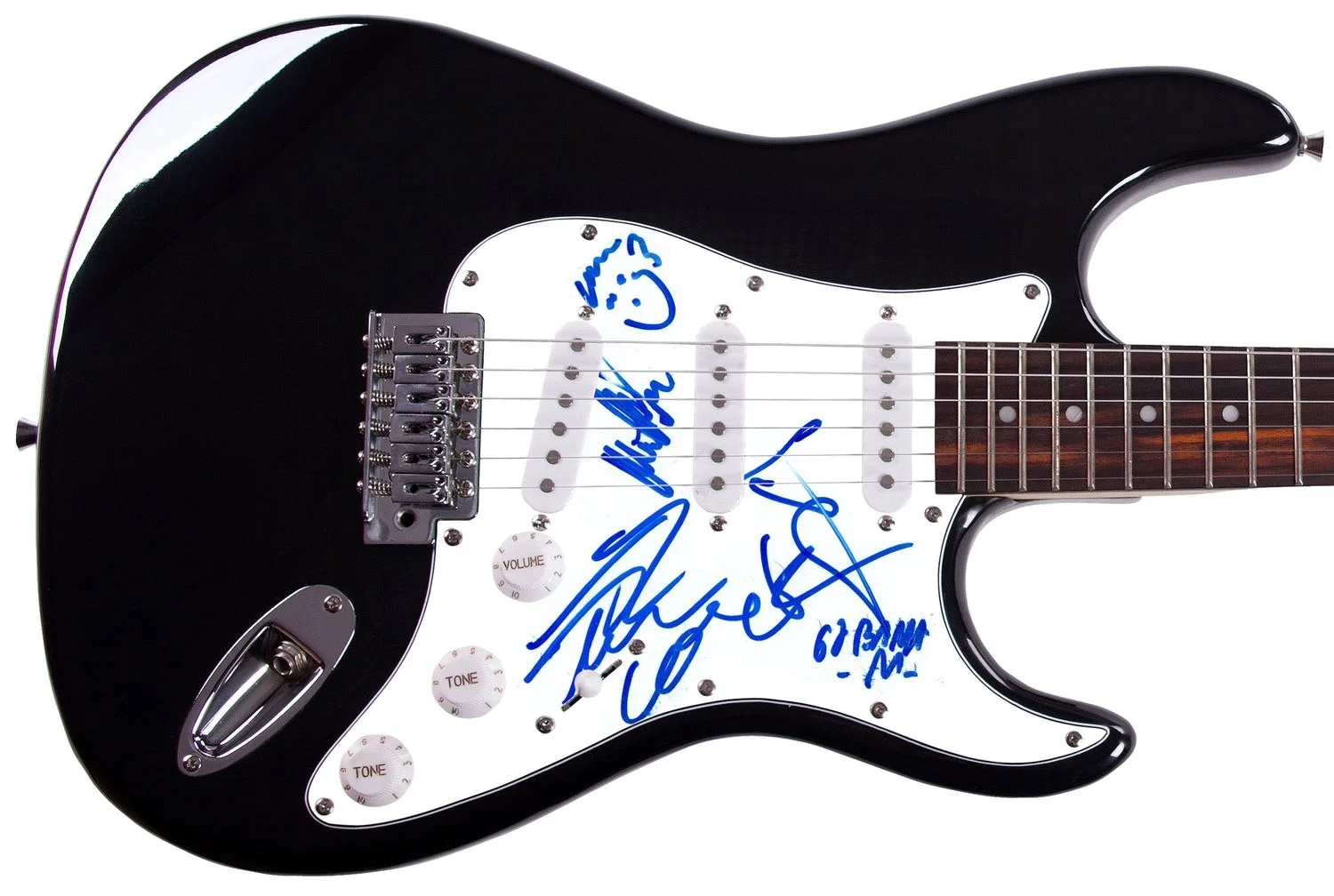 TK Webb & Band Signed Autographed Guitar, image 2