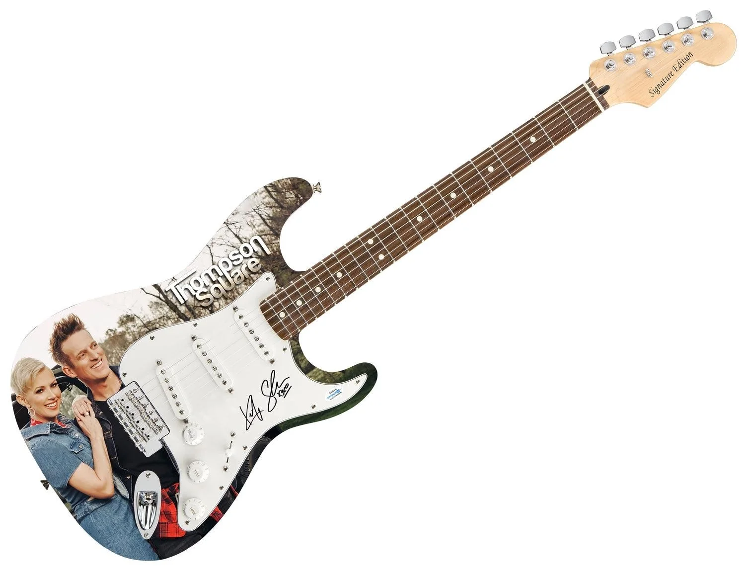 Thompson Square Signed Autographed Photo Graphics Guitar ACOA, image 3