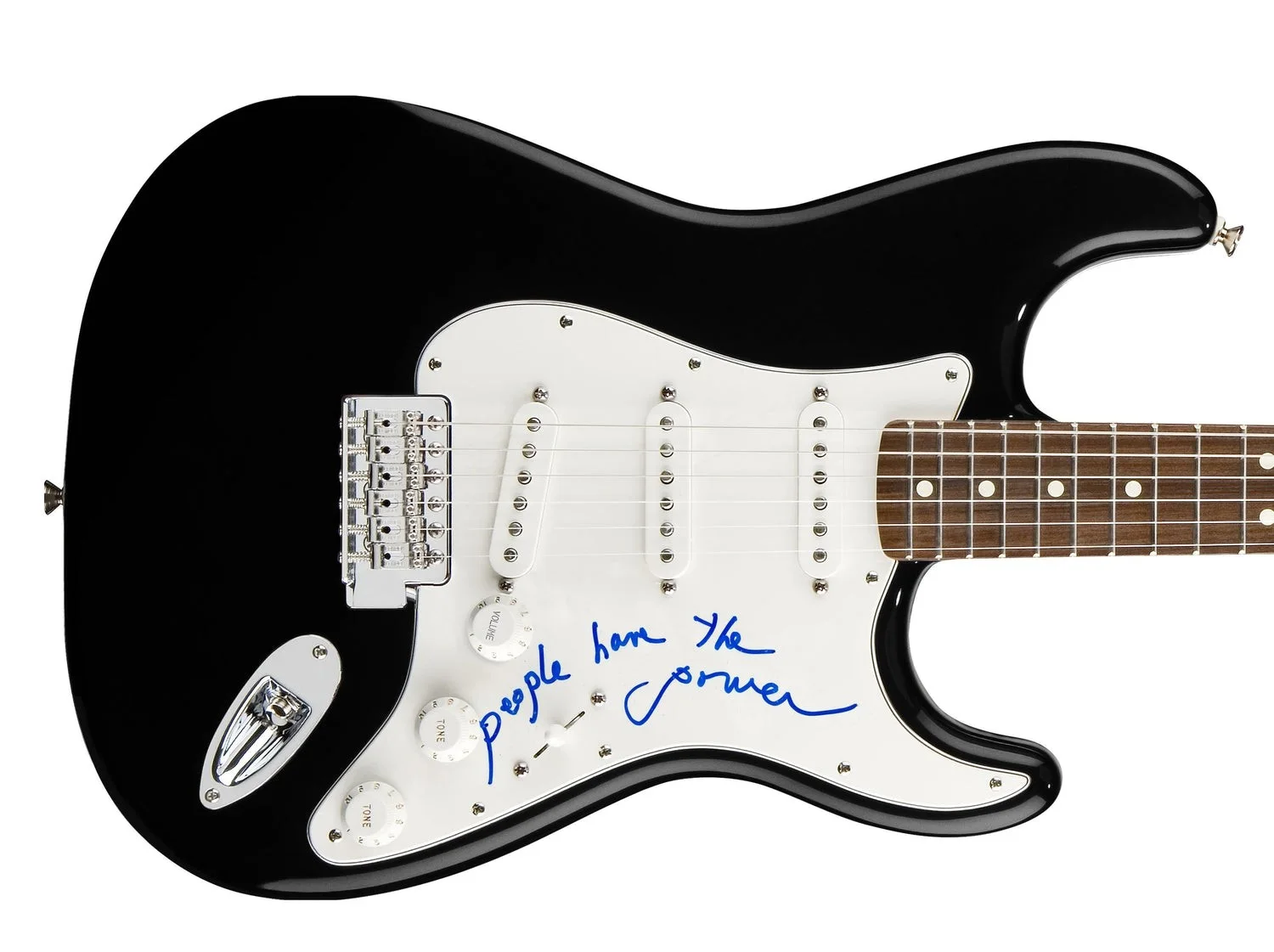 Patti Smith Autographed Rare People Have The Power Inscription Guitar, image 2