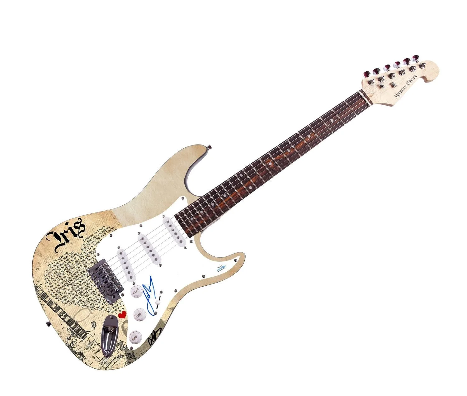 Goo Goo Dolls Johnny Rzeznik Signed Custom Graphics Photo Guitar ACOA, изображение 3