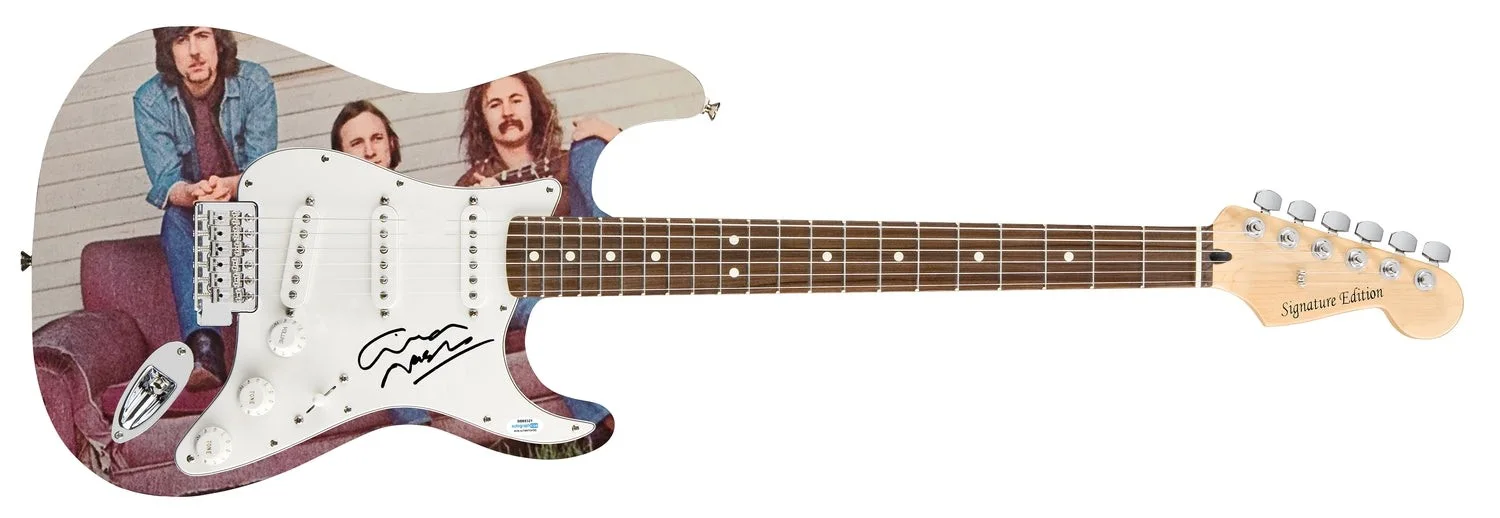Graham Nash Signed Autographed 1/1 Custom Graphics Photo Guitar ACOA, image 2