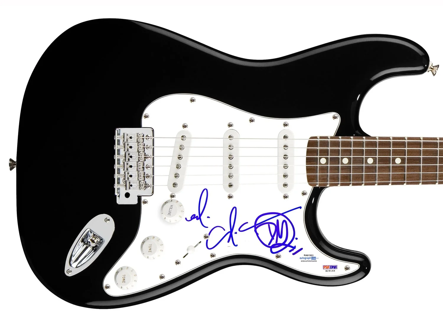 Gnarles Barkley Signed X2 Autographed Guitar CeeLo Green Danger Mouse ACOA PSA, image 2