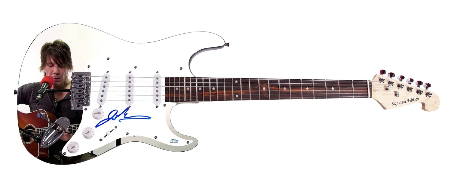 Goo Goo Dolls Johnny Rzeznik Signed Custom Graphics Photo Guitar ACOA, image 2
