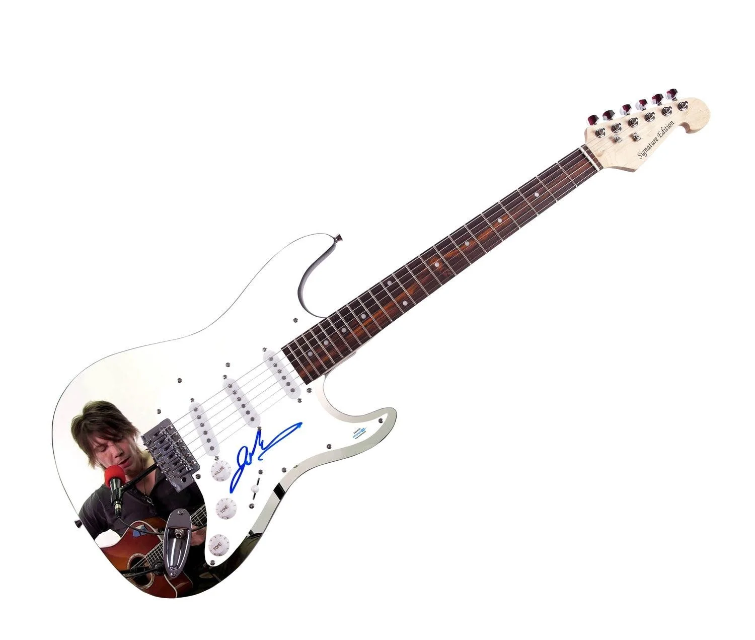 Goo Goo Dolls Johnny Rzeznik Signed Custom Graphics Photo Guitar ACOA, image 3