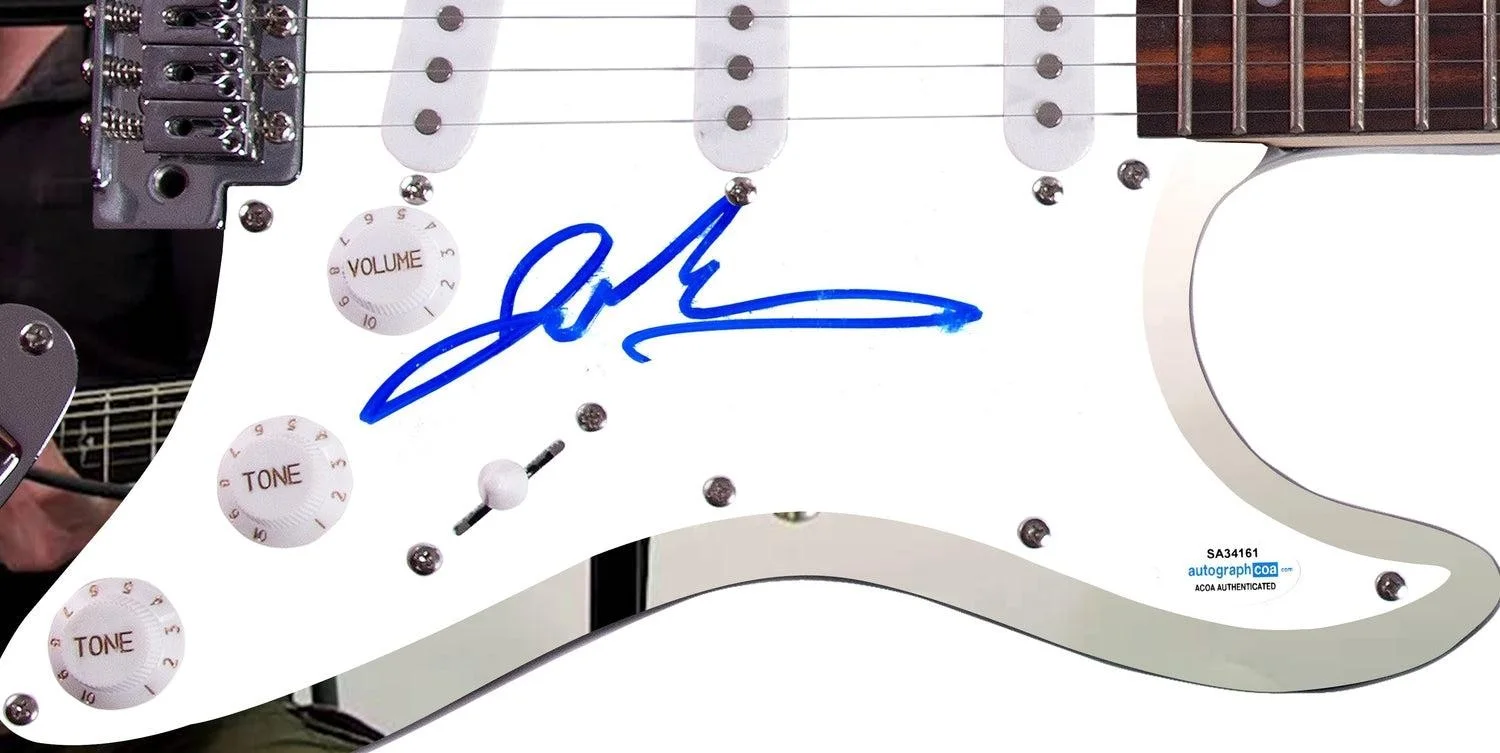 Goo Goo Dolls Johnny Rzeznik Signed Custom Graphics Photo Guitar ACOA, image 4