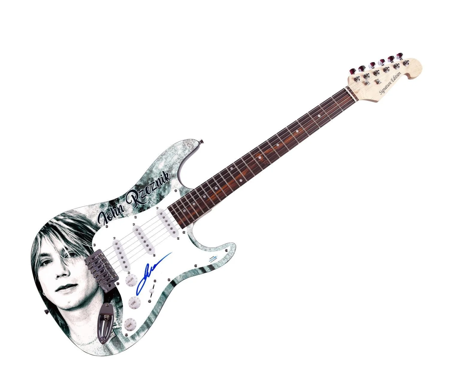 Goo Goo Dolls Johnny Rzeznik Signed Custom Graphics Photo Guitar ACOA, изображение 3