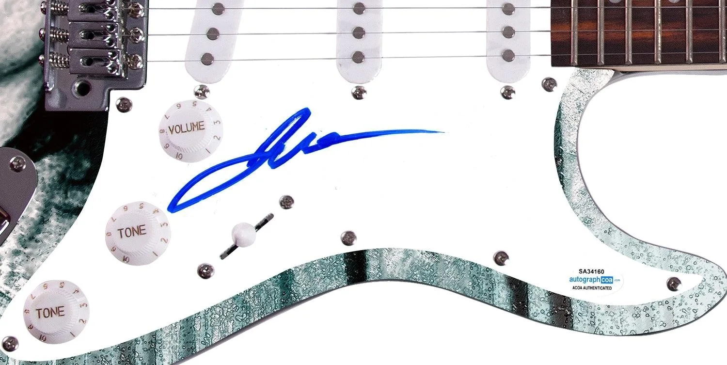 Goo Goo Dolls Johnny Rzeznik Signed Custom Graphics Photo Guitar ACOA, изображение 4