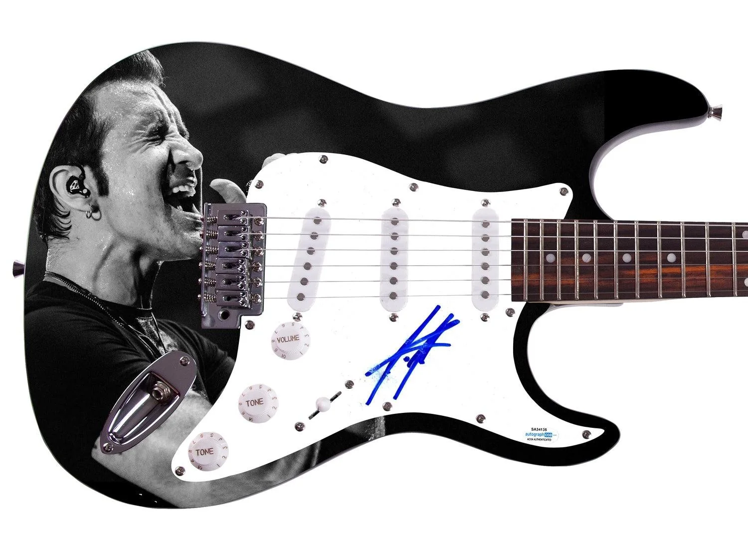 Creed Scott Stapp Signed Autographed Graphics Photo Guitar ACOA, image 3