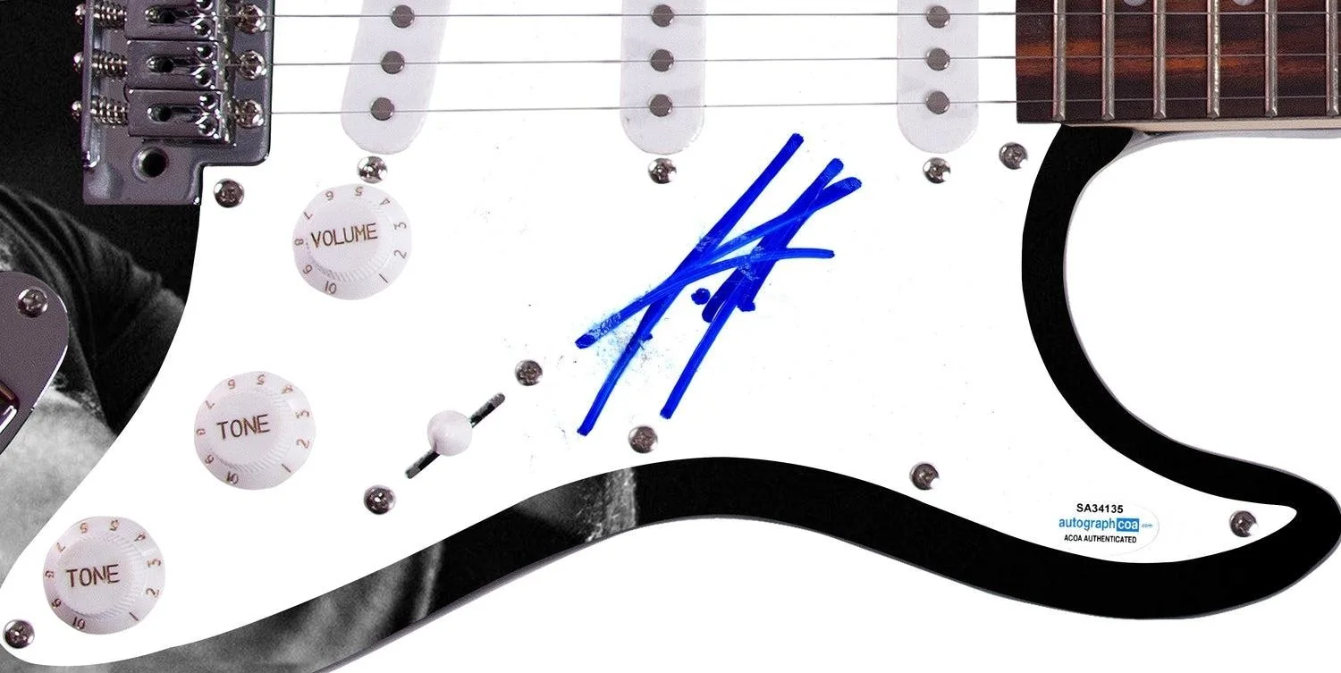 Creed Scott Stapp Signed Autographed Graphics Photo Guitar ACOA, image 4