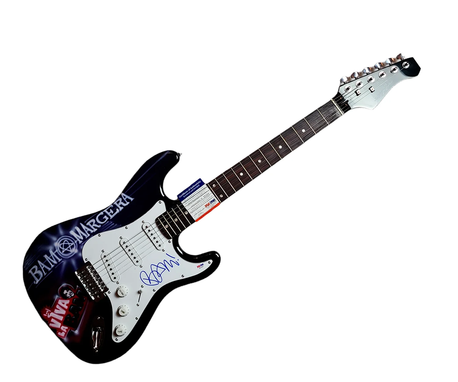 Bam Margera Signed Autographed Hand Airbrushed Painting Guitar PSA, изображение 3