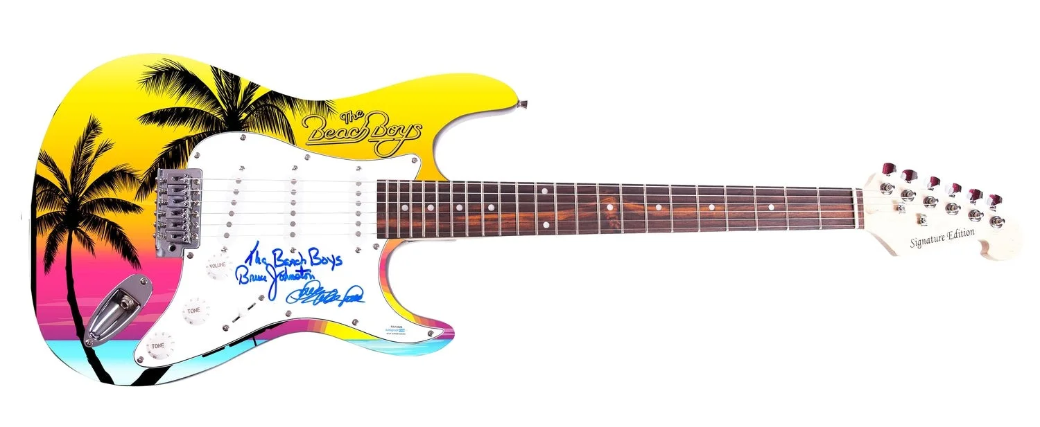 Beach Boys Mike Love Bruce Johnston Autographed Graphics Guitar Exact Proof ACOA, изображение 2