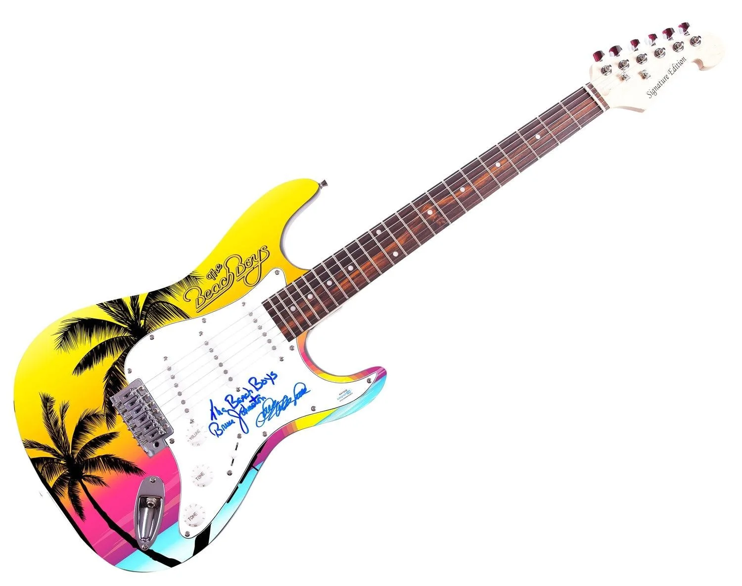 Beach Boys Mike Love Bruce Johnston Autographed Graphics Guitar Exact Proof ACOA, изображение 3