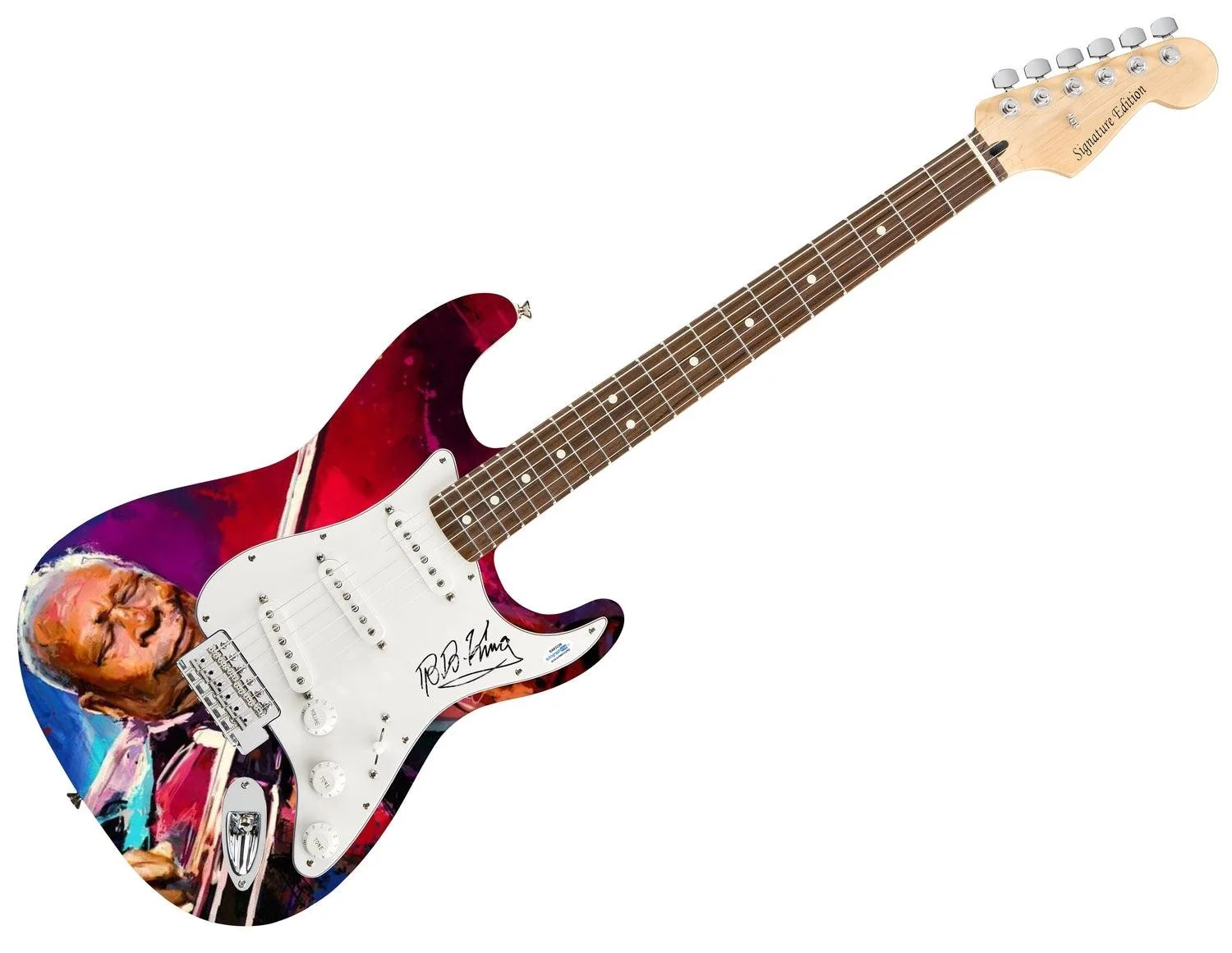 B.B. King Signed Autographed Photo Graphics Guitar ACOA, image 3