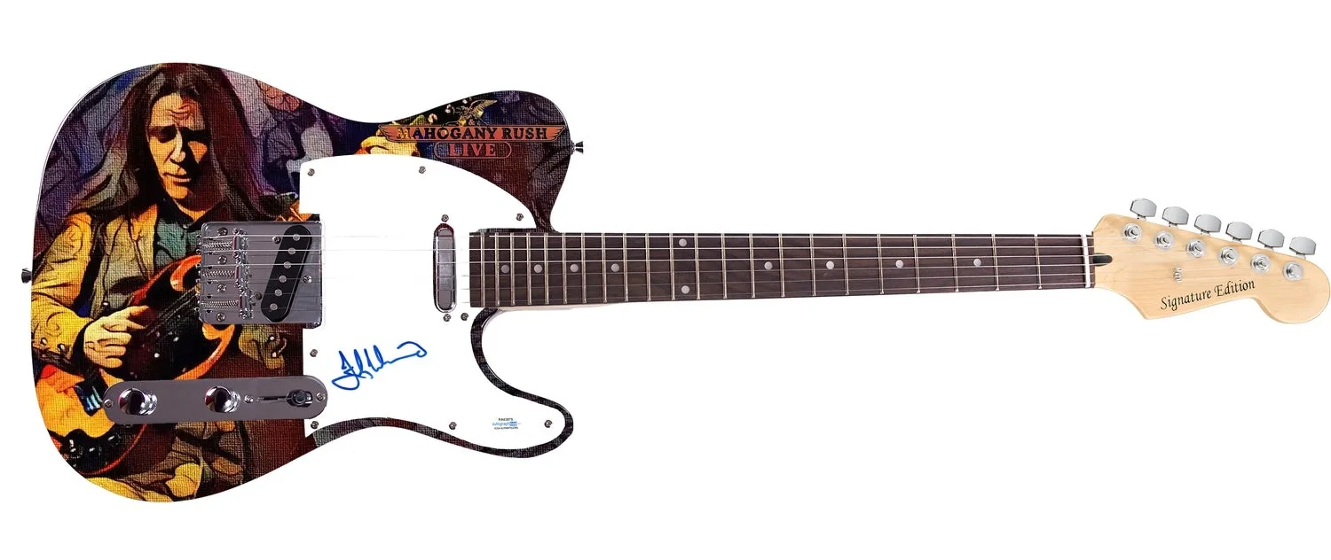 Mahogany Rush Frank Morino Signed Graphics Guitar ACOA, image 2