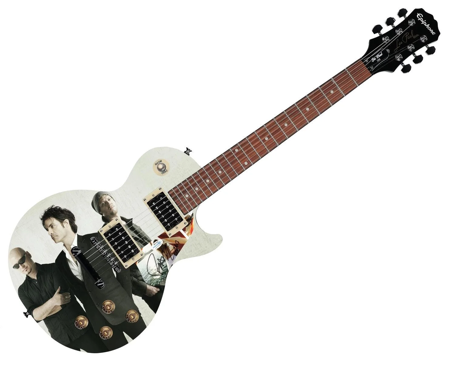 Train Epiphone Autographed Custom Photo Graphics Guitar ACOA, image 3