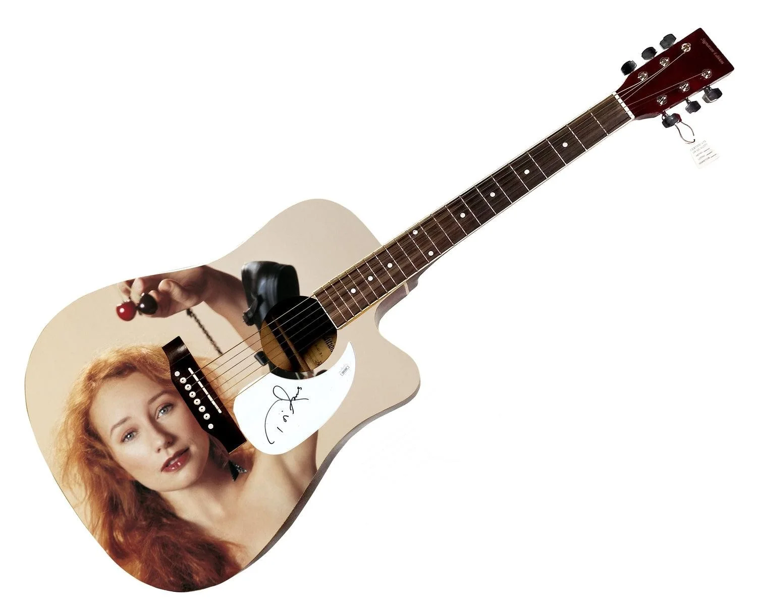 Tori Amos Signed 1/1 Custom Graphics Photo Guitar JSA, image 3