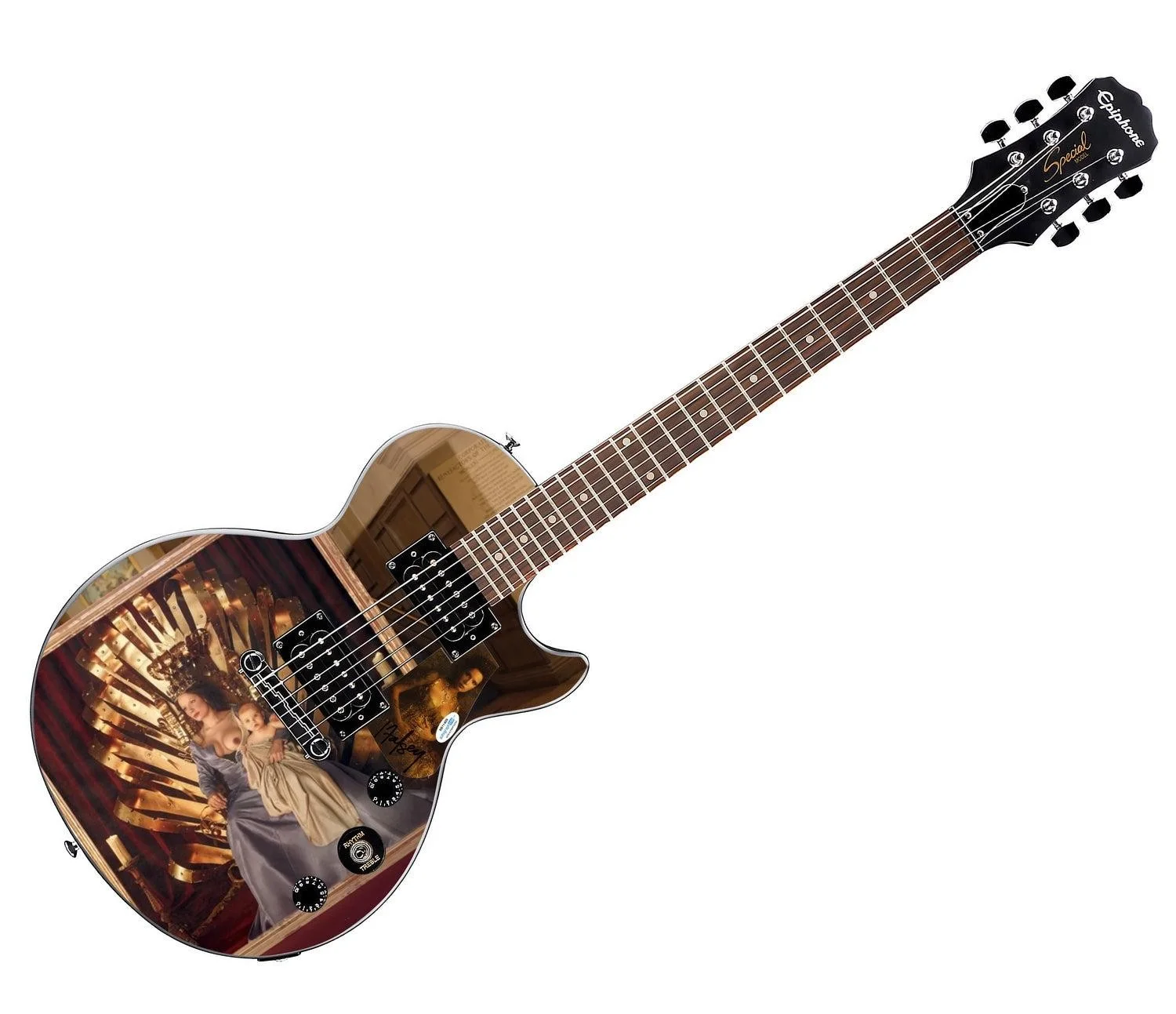 Halsey Signed Epiphone 1/1 Custom Graphics Guitar ACOA, image 3