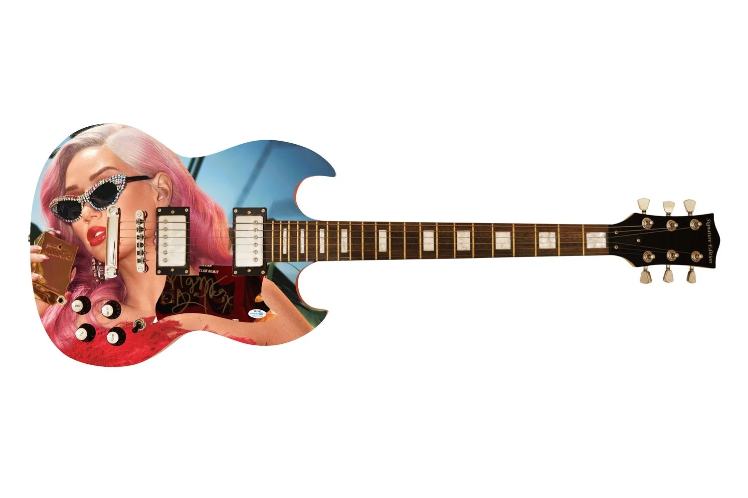 Iggy Azalea Signed Autographed Custom Graphics Photo Guitar ACOA, image 2