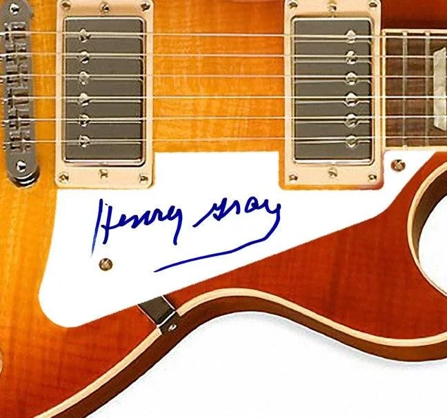 Henry Gray Blues Legend Signed Autographed Sunburst Guitar RD, image 3